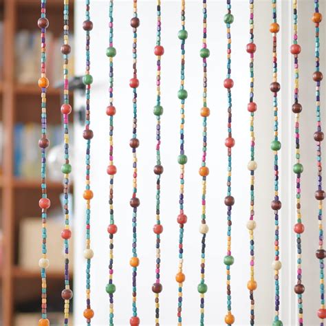 wood curtain beads